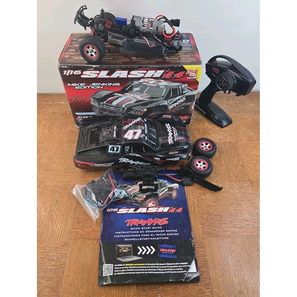 Traxxas 1/16 Slash 4x4 Mike Jenkins RC Truck w/ Remote - UNTESTED - PARTS/REPAIR